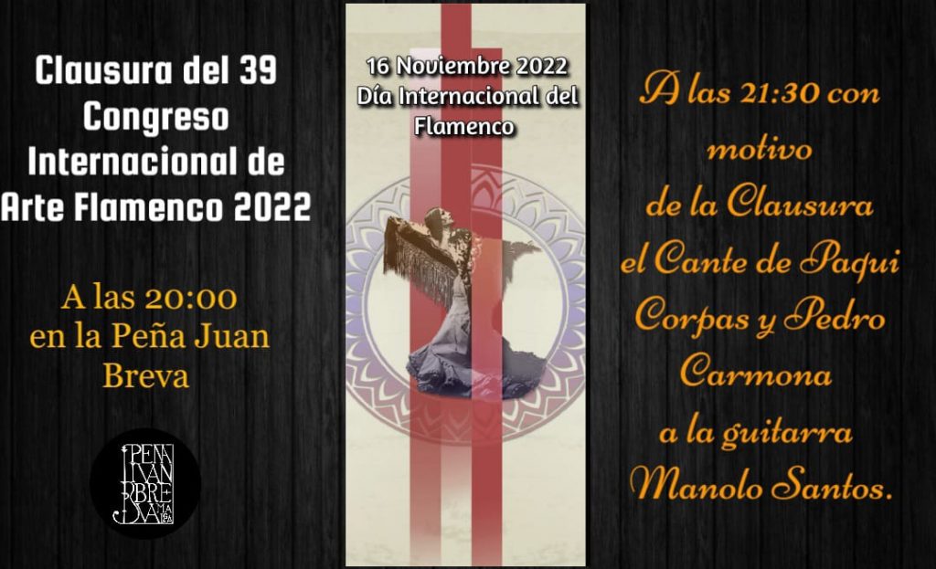 Clausura del XXXIX Congreso Internacional de Arte Flamenco en la Peña Juan Breva